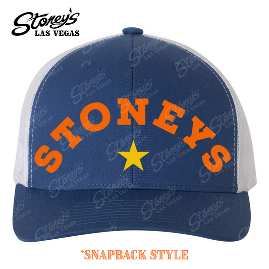 Blue/White Hat w/ Orange Logo